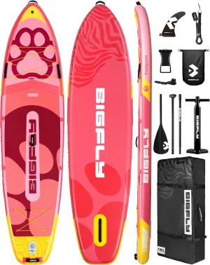 11'635" Super Wide Inflatable Stand Up Paddle Board, Ultra Stable Wide SUP for 2 1 People/Family/Big Size, 100L Backpack, All-Round Sup Board, US Big Fin