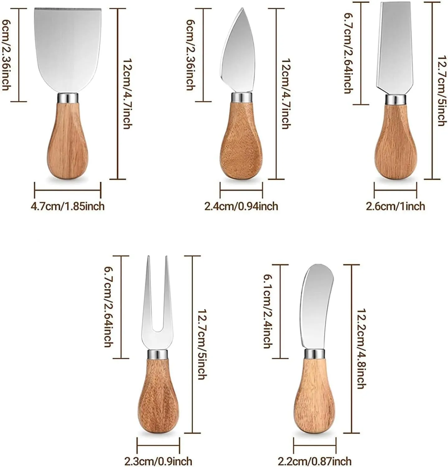 20 Pieces Cheese Knife Set with Cheese Slicer & Butter Knife, Charcuterie Board Accessories Including Mini Cheese Fork Serving Tongs Spoons Perfect for Cold Cuts and Cheese Spread