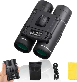 40x22 Binoculars for Adults and Kids, Portable Mini Pocket Binoculars, Waterproof, Ultra-High-Definition, Perfect for Bird Watching, Traveling, Concert, Theater, Opera, Sightseeing