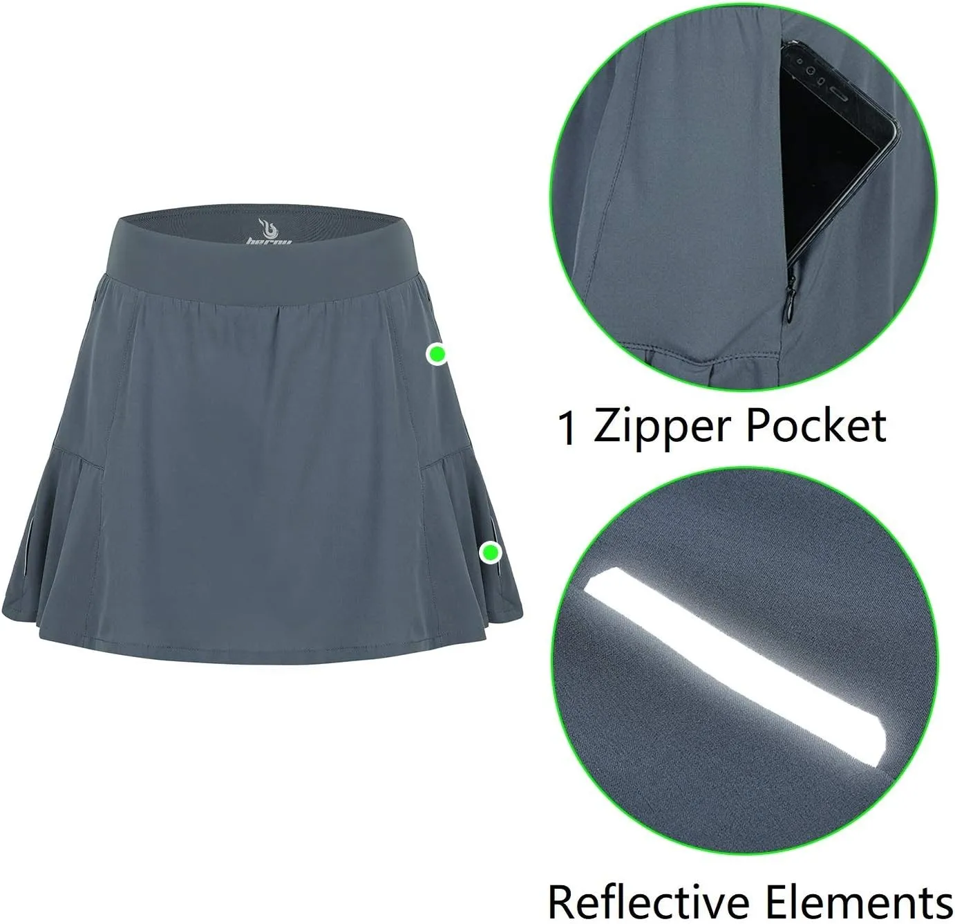 beroy Women Quick Dry and Breathable Cycling Skirt Shorts,Bike Skorts Pantskirt with 3D Padded