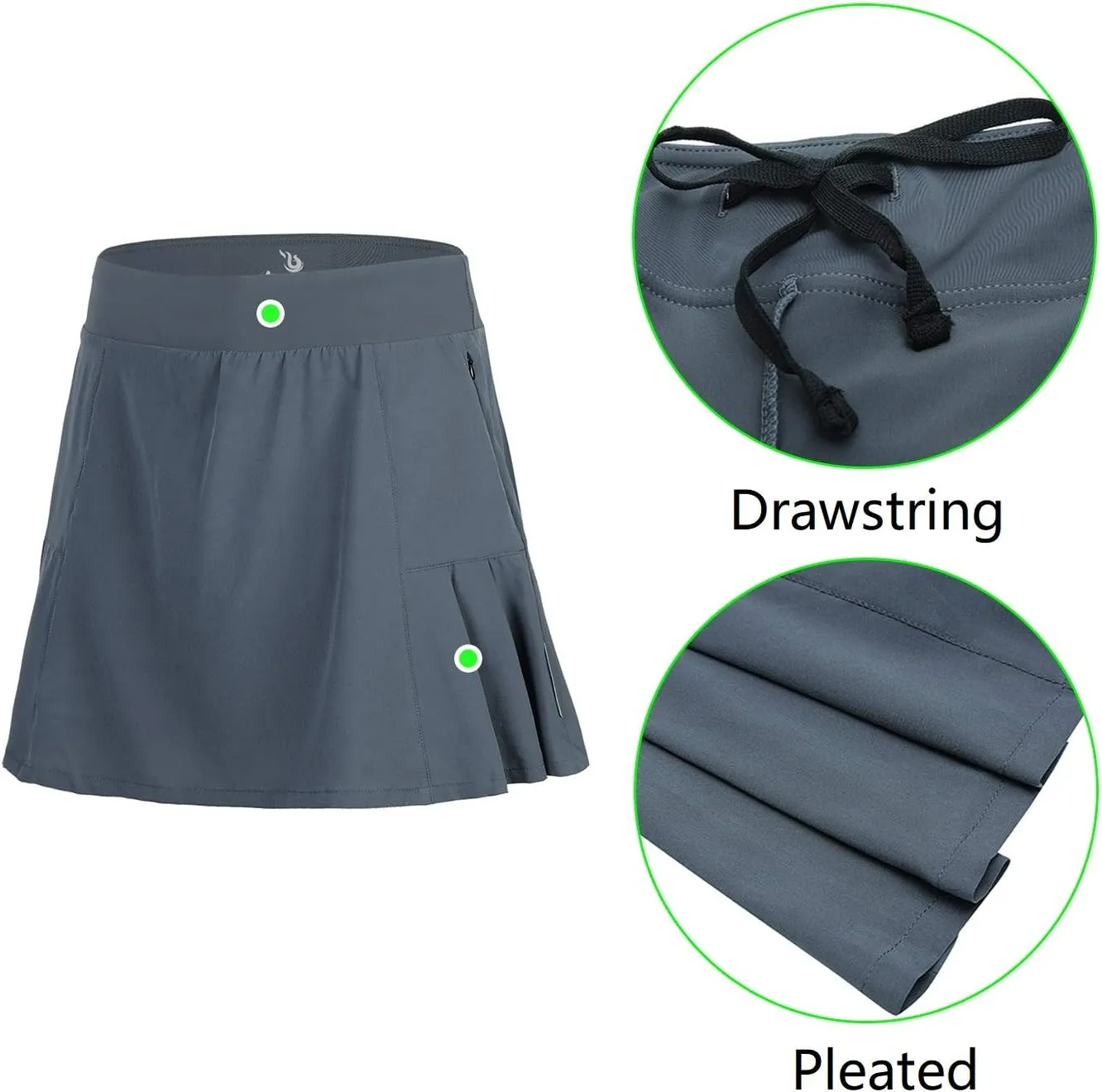 beroy Women Quick Dry and Breathable Cycling Skirt Shorts,Bike Skorts Pantskirt with 3D Padded