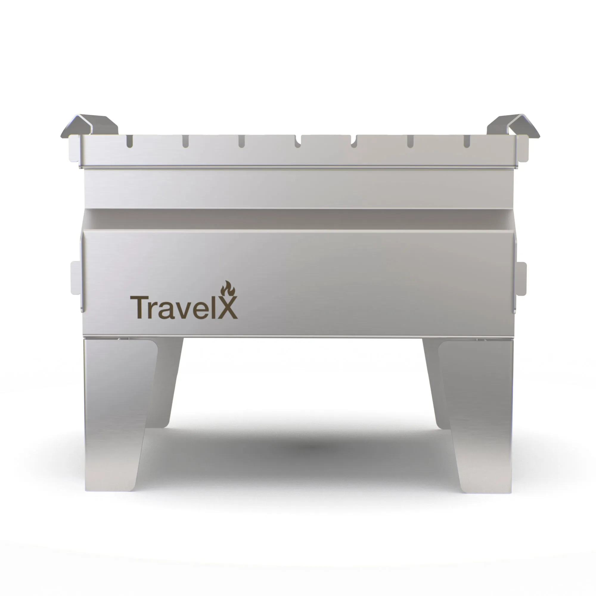 Collapsible Charcoal Grill | Sleek BBQ Camping Stove | Low Profile Foldable Grill | Stainless Steel Tabletop Grill | TravelX S01