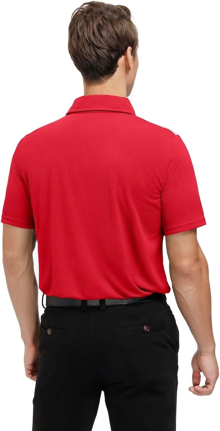 Corna Men's Big and Tall Golf Polo Shirts Moisture Wicking Performance Dry Fit Collared Shirts for Men L-6XL
