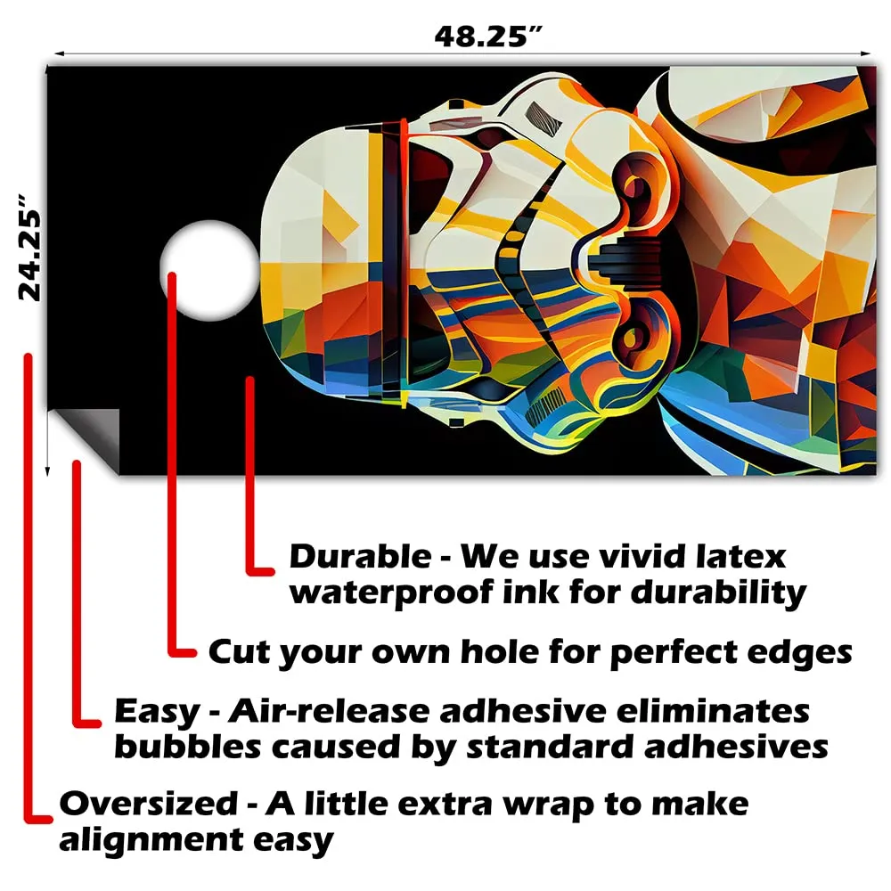 Cornhole Board Wraps and Decals for Boards Set of 2 Skins Professional Vinyl Covers Sticker- American Epic Storm Trooper Football Tailgating Cornhole Decal for Board Covers Sticker Cornhole Vinyl Wrap