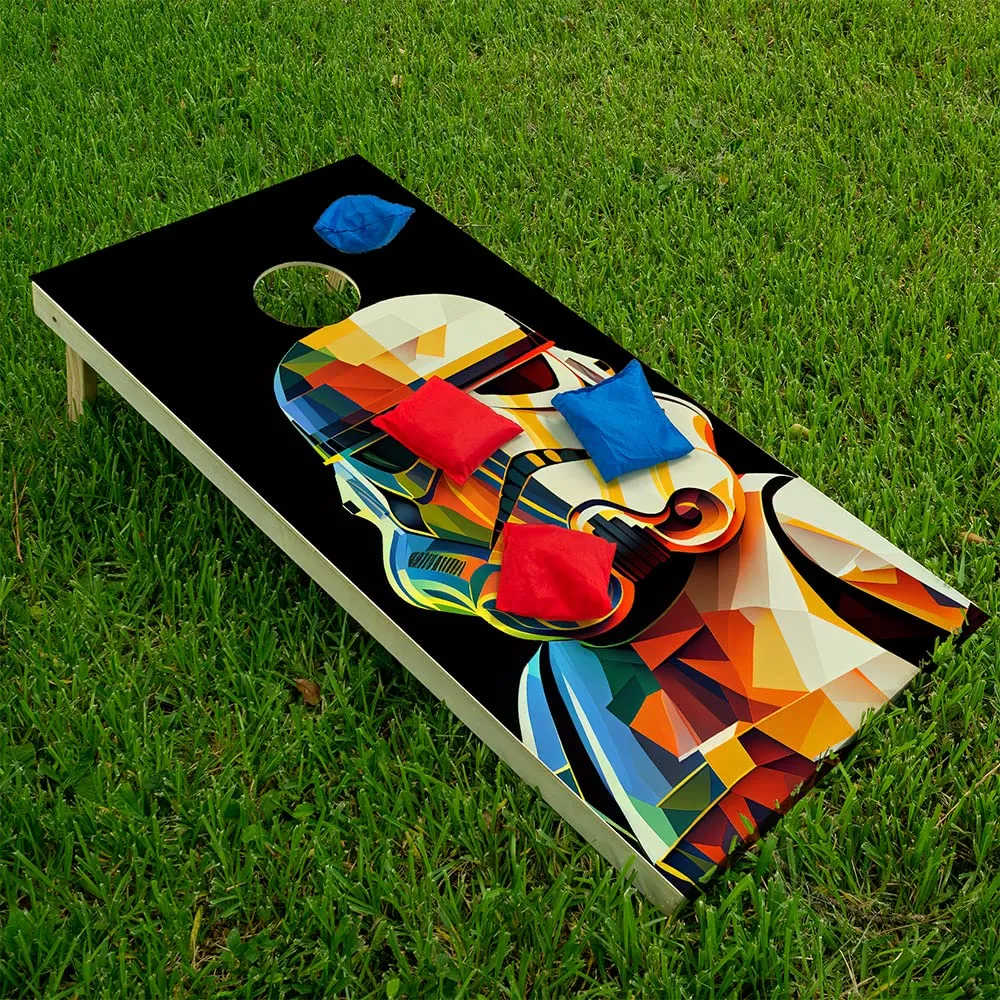 Cornhole Board Wraps and Decals for Boards Set of 2 Skins Professional Vinyl Covers Sticker- American Epic Storm Trooper Football Tailgating Cornhole Decal for Board Covers Sticker Cornhole Vinyl Wrap