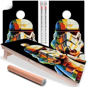 Cornhole Board Wraps and Decals for Boards Set of 2 Skins Professional Vinyl Covers Sticker- American Epic Storm Trooper Football Tailgating Cornhole Decal for Board Covers Sticker Cornhole Vinyl Wrap