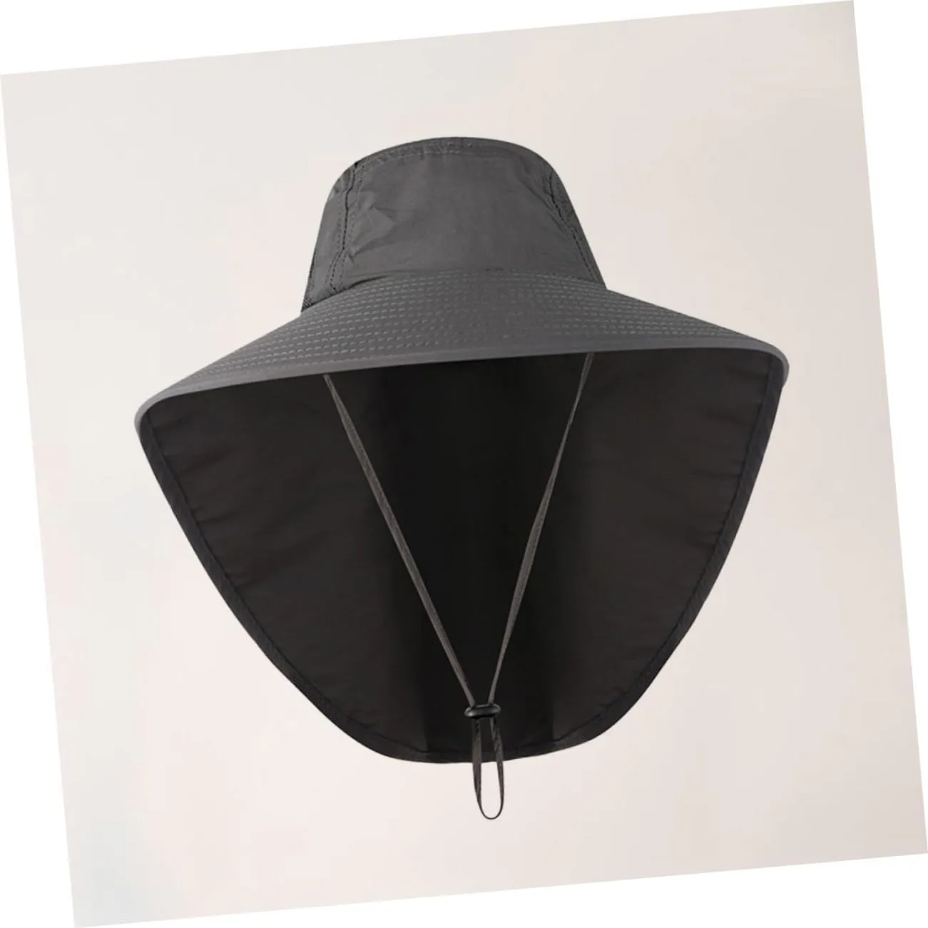 FRCOLOR Outdoor UV Protection Sun Hat with Neck Cover and Earflaps for Fishing and Climbing Dark Grey