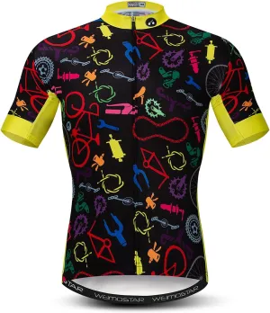 Men's Cycling Jerseys Tops Biking Shirts Short Sleeve Full Zipper Bike Clothing