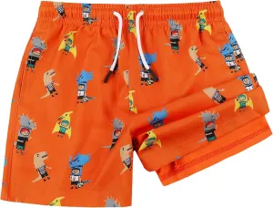 MILANKERR Toddler Boys Swim Trunks with Compression Air Holes Liner Quick Dry