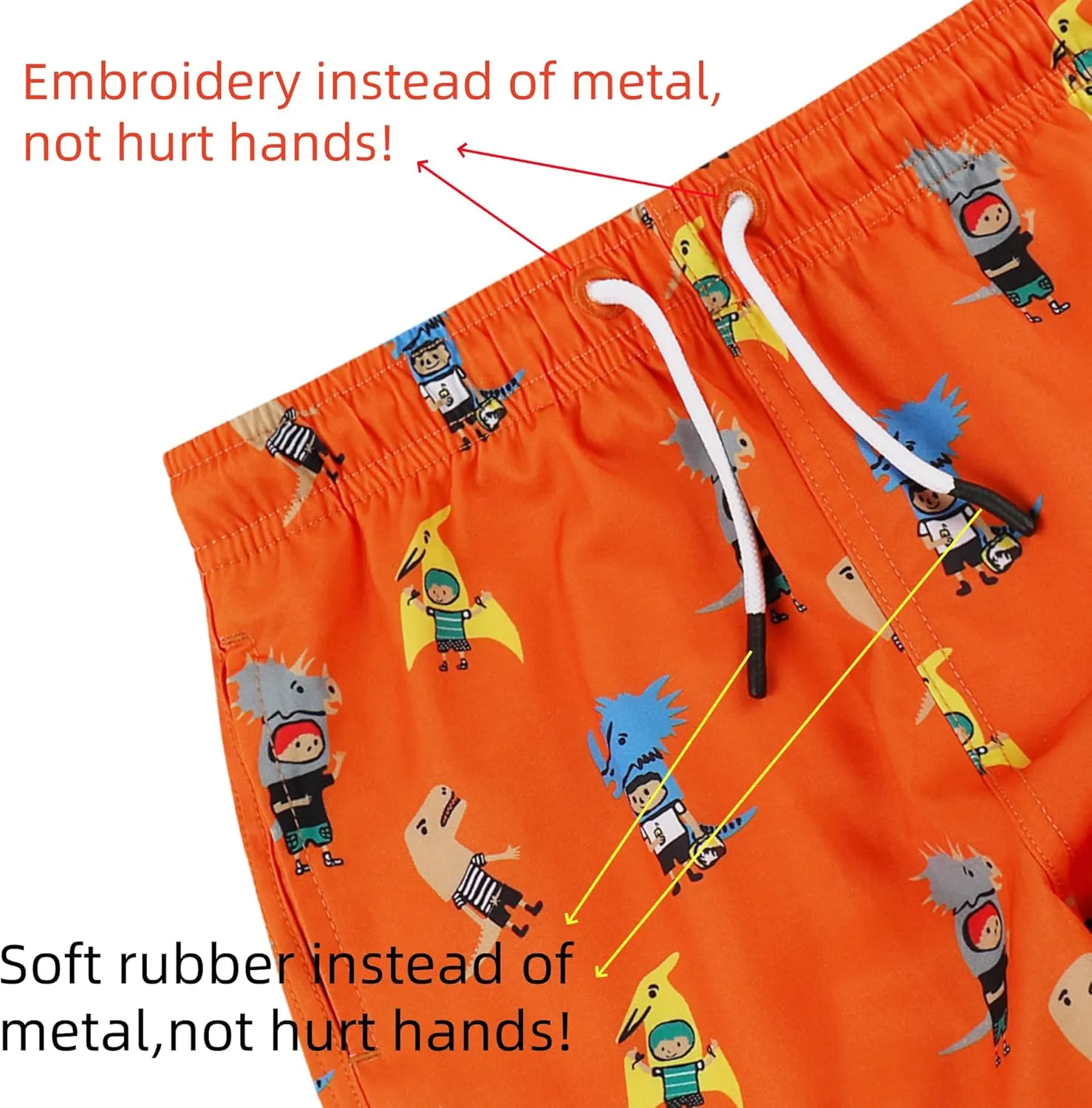 MILANKERR Toddler Boys Swim Trunks with Compression Air Holes Liner Quick Dry