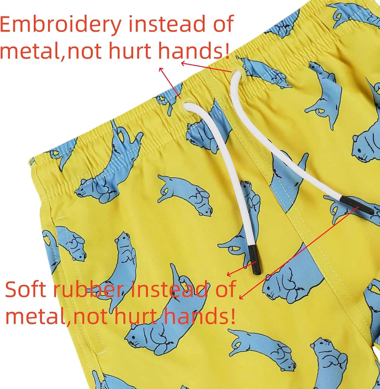 MILANKERR Toddler Boys Swim Trunks with Compression Air Holes Liner Quick Dry