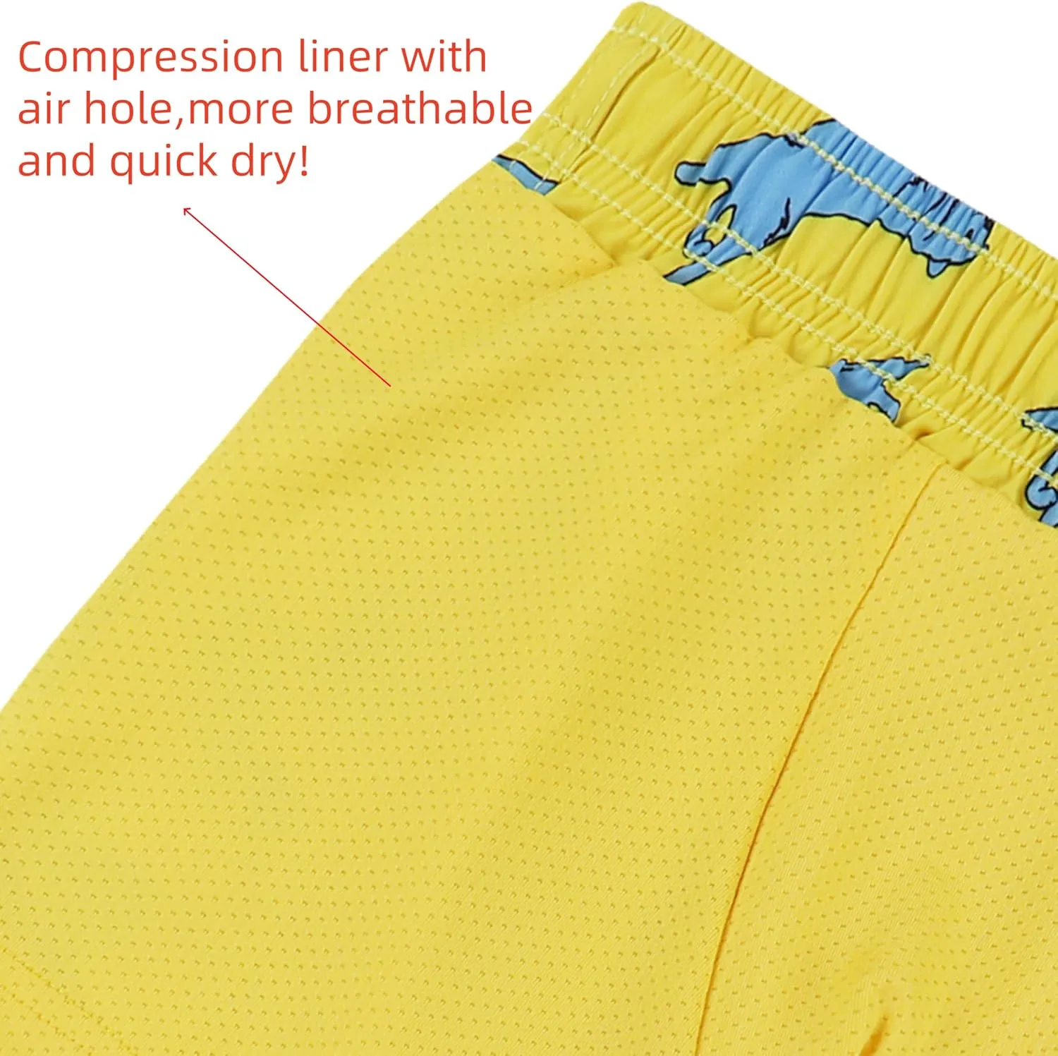 MILANKERR Toddler Boys Swim Trunks with Compression Air Holes Liner Quick Dry