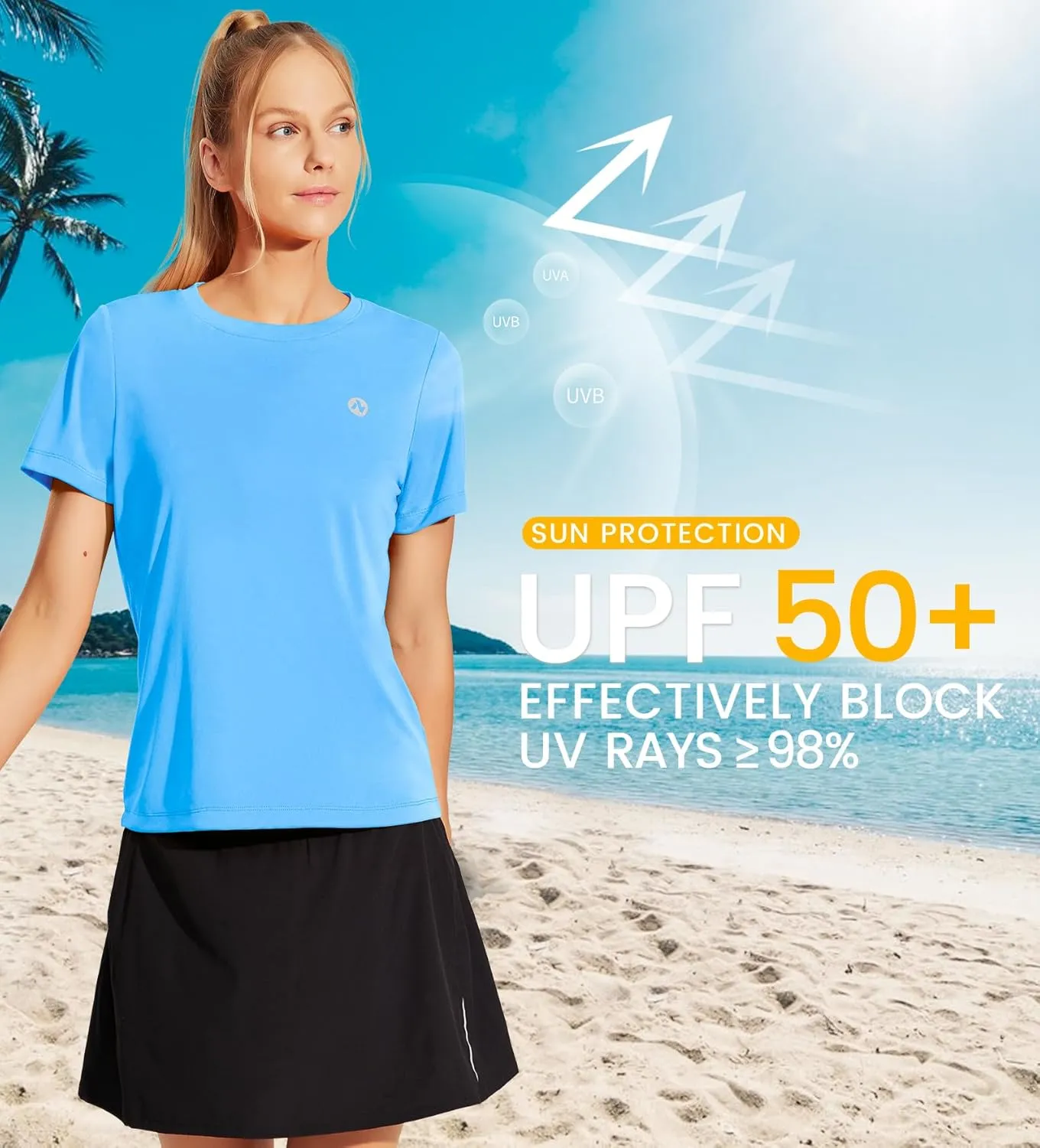 Nepest Women's Long Sleeve T-Shirts UPF 50  Sun Protection Shirts Dry Fit Athletic Top Moisture Wicking Running Hiking Yoga