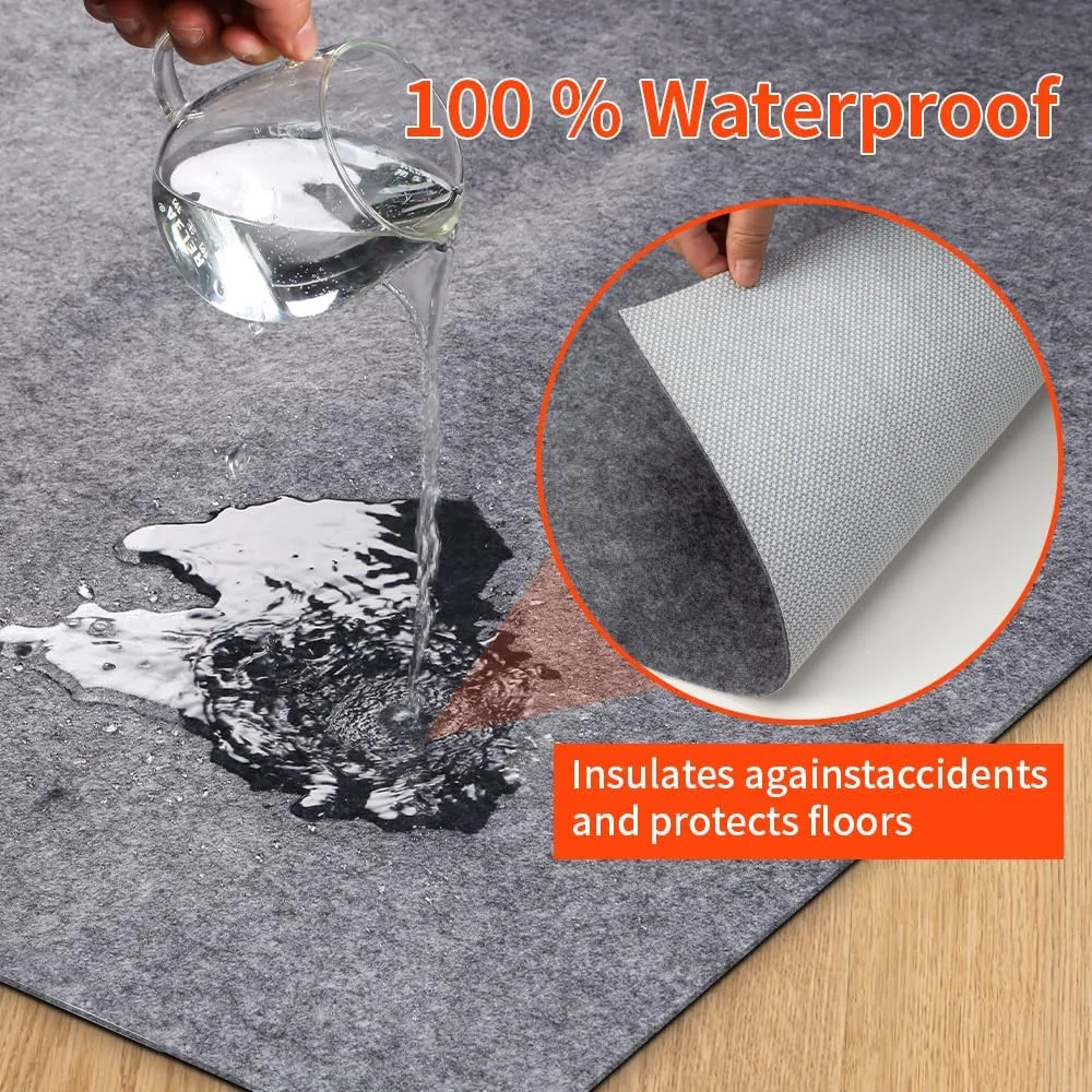 Non-Slip Rug Pads 8 x 10 ft, 100% Waterproof Extra Large Area Rugs Non Skid Rug Pad for All Floors and Finishes Durable Hardwood Floor Protective Felt Keeps Rugs in Place, Safe and Secure