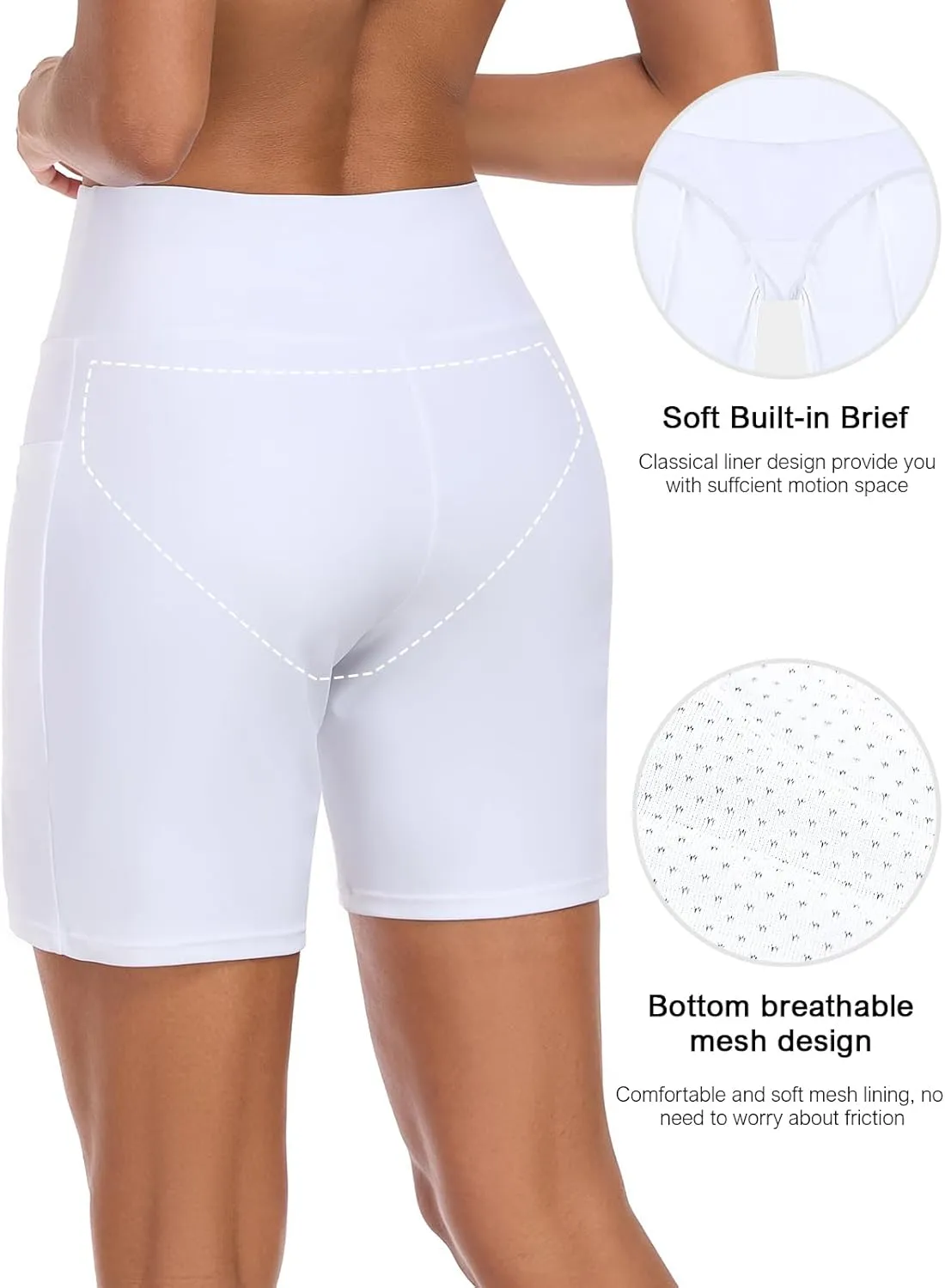 Ocean Blues Women's Swim Short Boyshorts Built in Swim Bottoms High Waisted Board Shorts