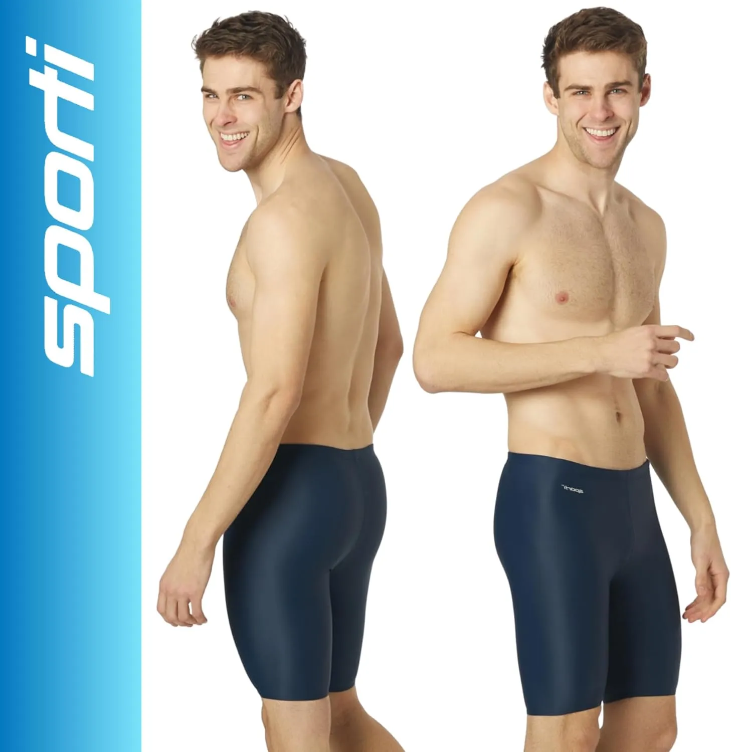 Sporti Men's Athletic Swimwear Jammers, Multi Solid Color - Racing & Training Swimsuit Jammers for Men, Durable Long Lasting