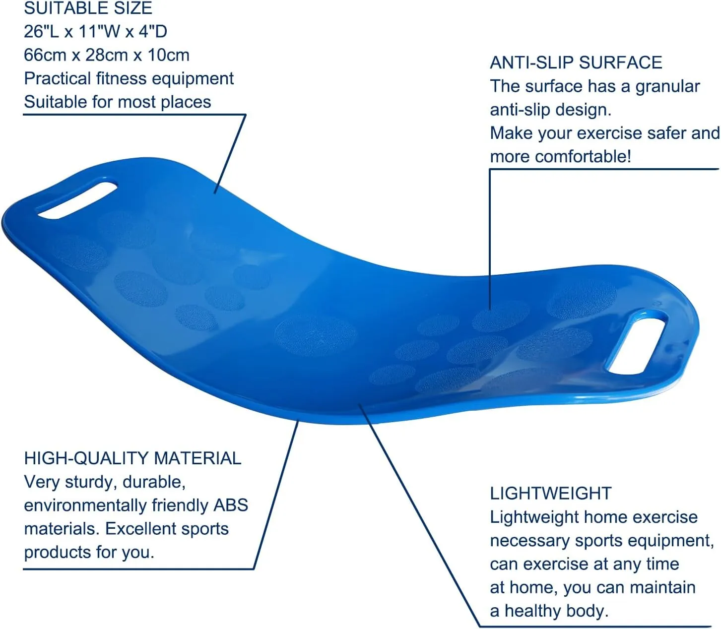 Stability Balance Board for Core Strength and Flexibility Workouts, ABS Plastic Construction